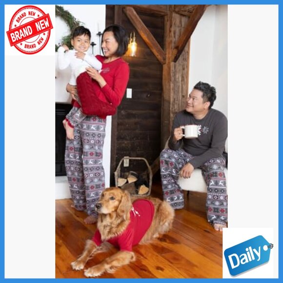 Nordic Print Christmas Pajama Set, Cotton Blend, Snug Fit, Family Matching - Picture 4 of 7